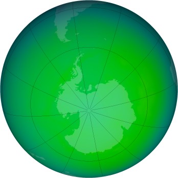 December 1980 monthly mean Antarctic ozone